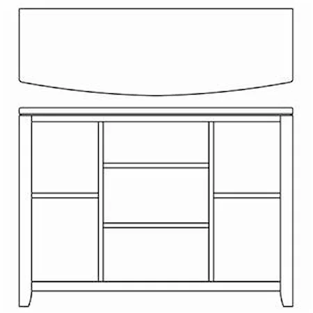 Bookcase Console with 4 Adjustable Shelves
